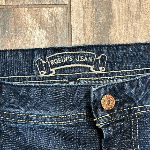 Men’s Robin’s Jeans Size 40 Dark Wash Straight Leg Rivet Wings Multicolor Stitch - Picture 6 of 8